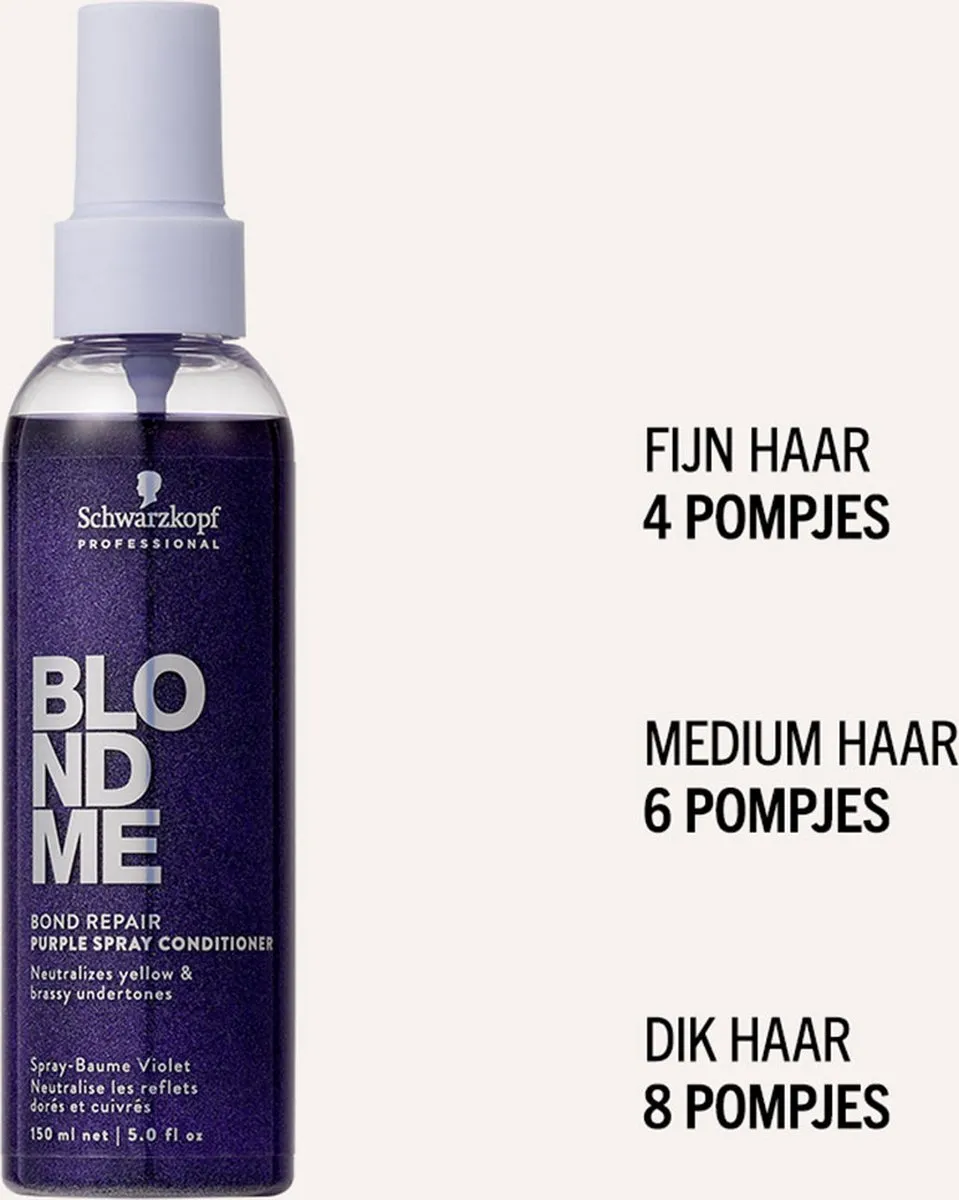 Schwarzkopf BlondMe Bond Repair Purple Spray Conditioner 150ml
