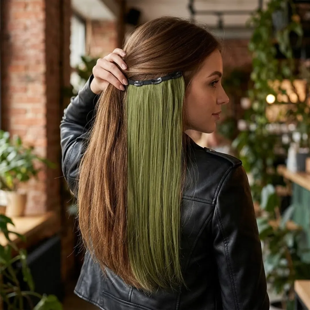 NuveX Hairextensions Clip-in Set - Groen Poolster