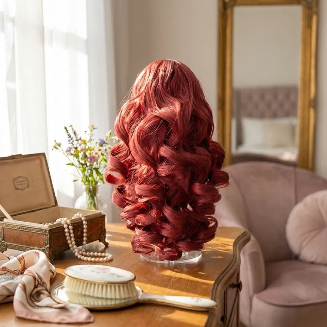 NUVEX Rood Krullend Paardenstaart Haar Extensie - Clip-in Ponytail