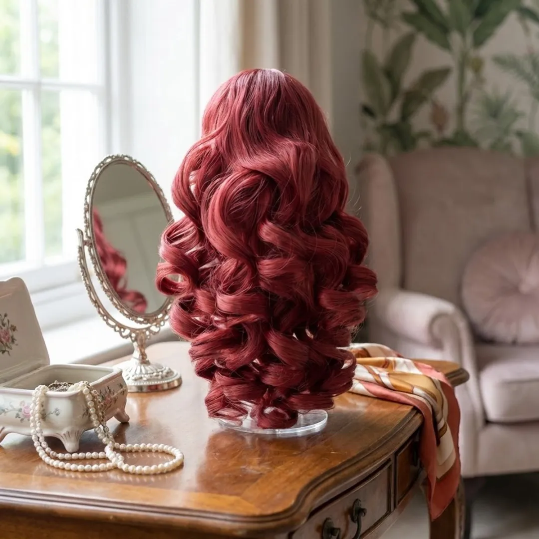 NUVEX Rood Krullend Paardenstaart Haar Extensie - Clip-in Ponytail