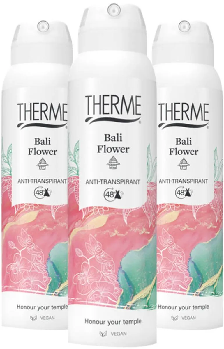 Therme Anti-Transpirant Bali Flower 150ml - 3 Stuks