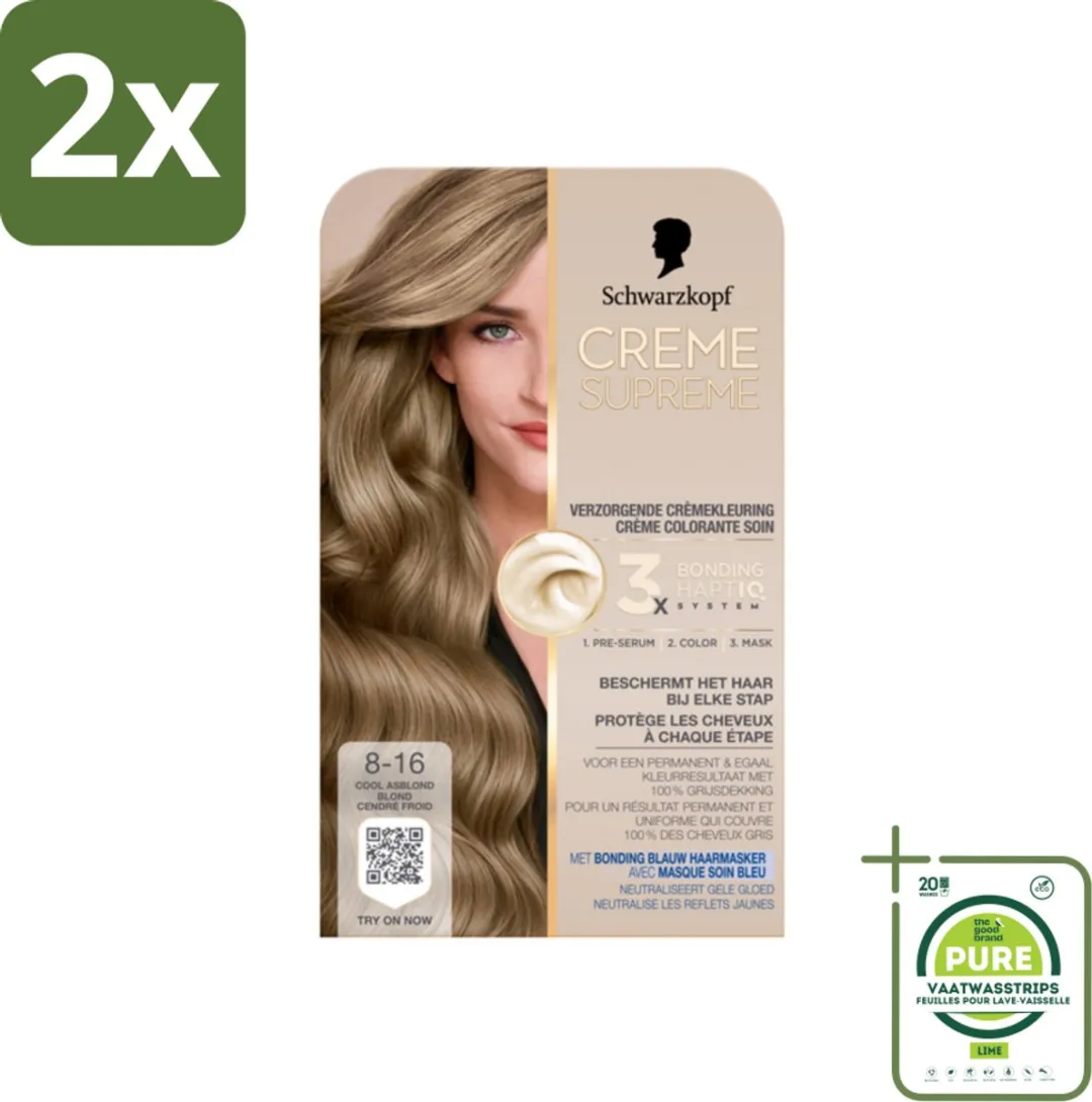 Schwarzkopf Creme Supreme 8-16 Cool Asblond Haarkleuring
