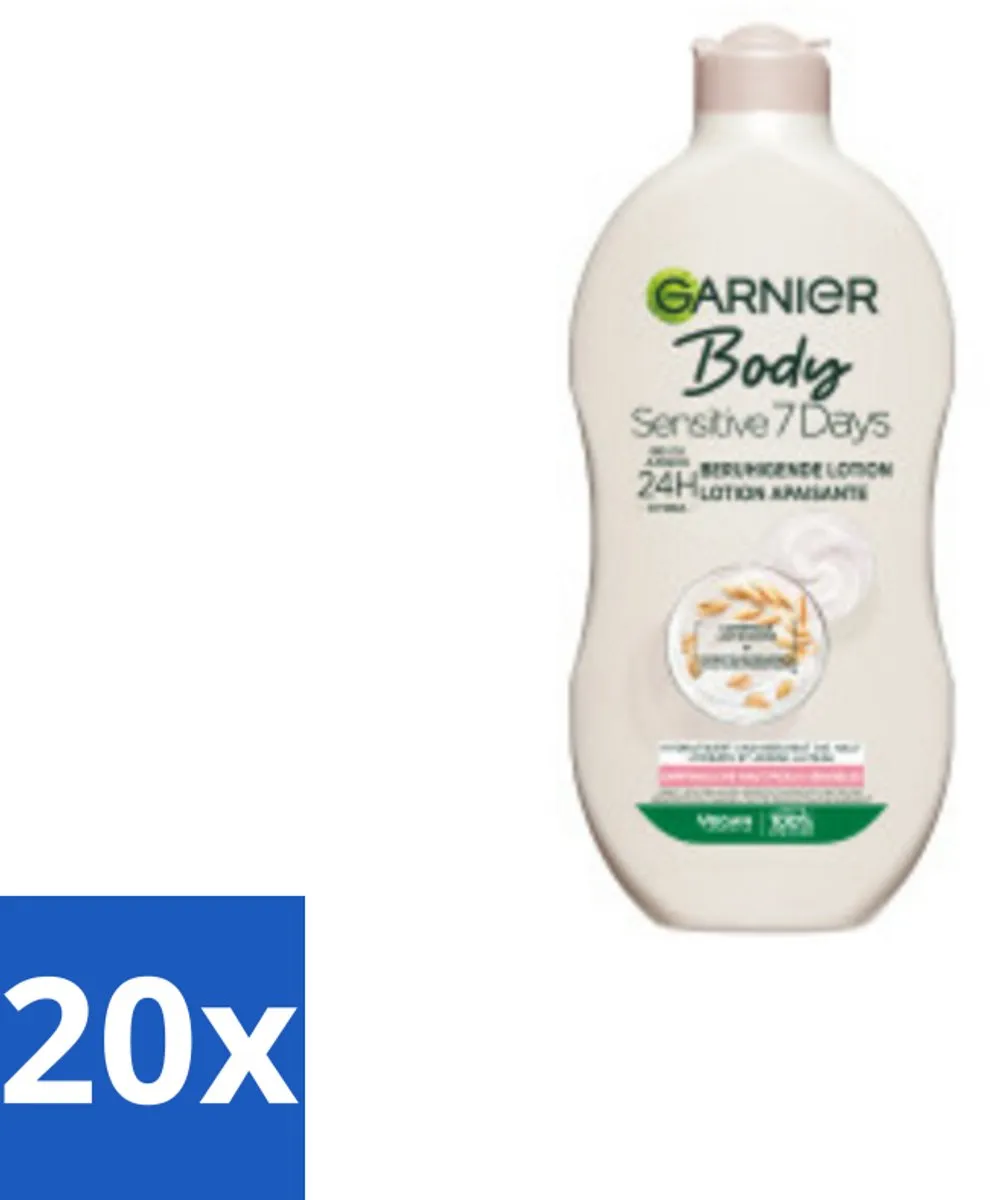 20 x Garnier - Body - Bodylotion - Sensitive 7 Days - Verzachtend - Havermelk & Probiotica - 400 ml - Gevoelige Huid - Bodylotion - Havermelk - Probiotica - Hydratatie