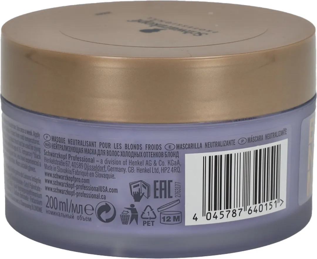 Schwarzkopf Blondme Cool Blondes Haarmasker 200ml