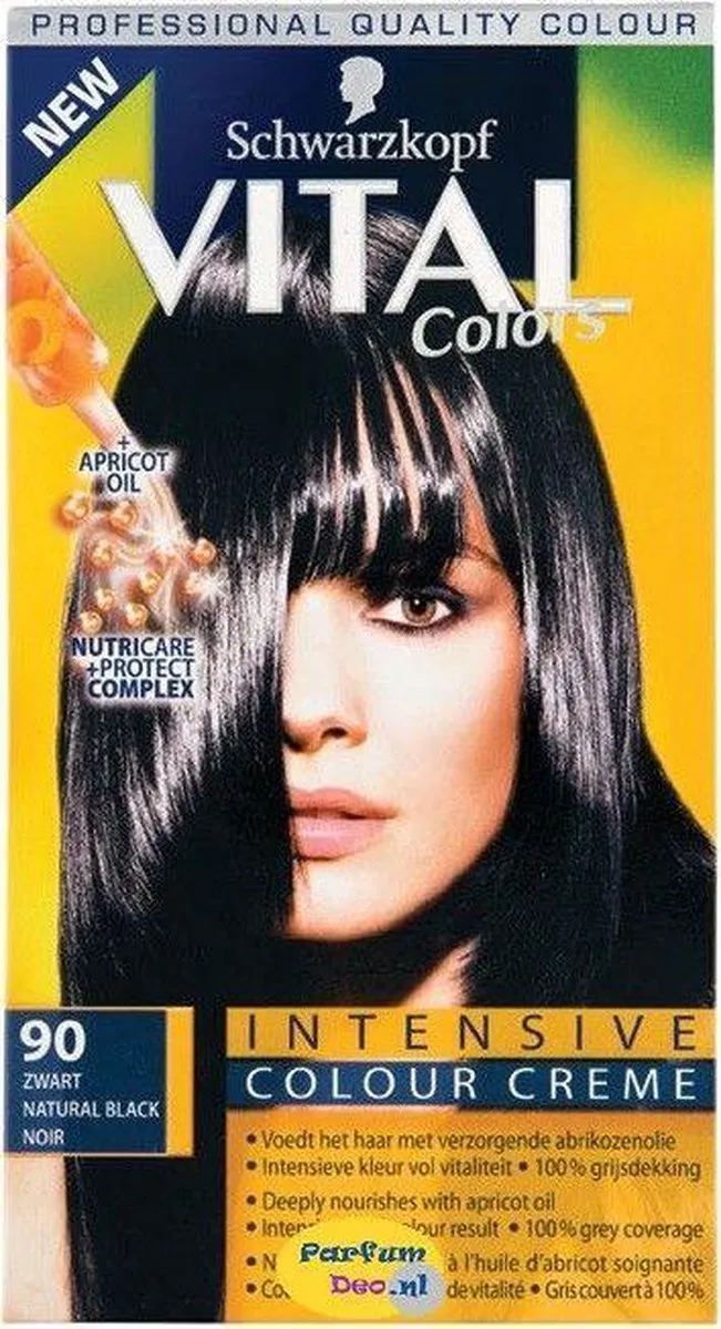 Schwarzkopf Vital Colors 90 Zwart Haarverf - 3 Stuks