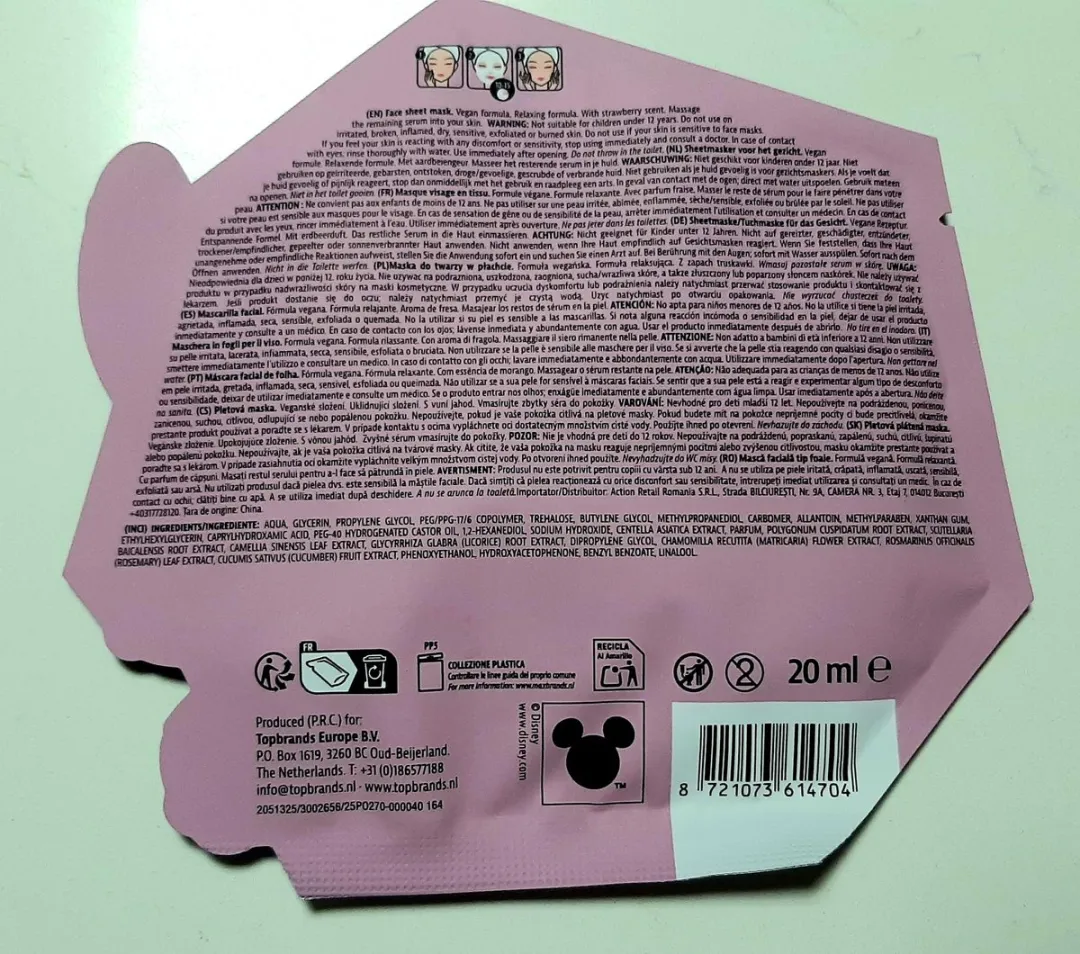 Disney Stitch Aardbei Gezichtsmasker 20ml