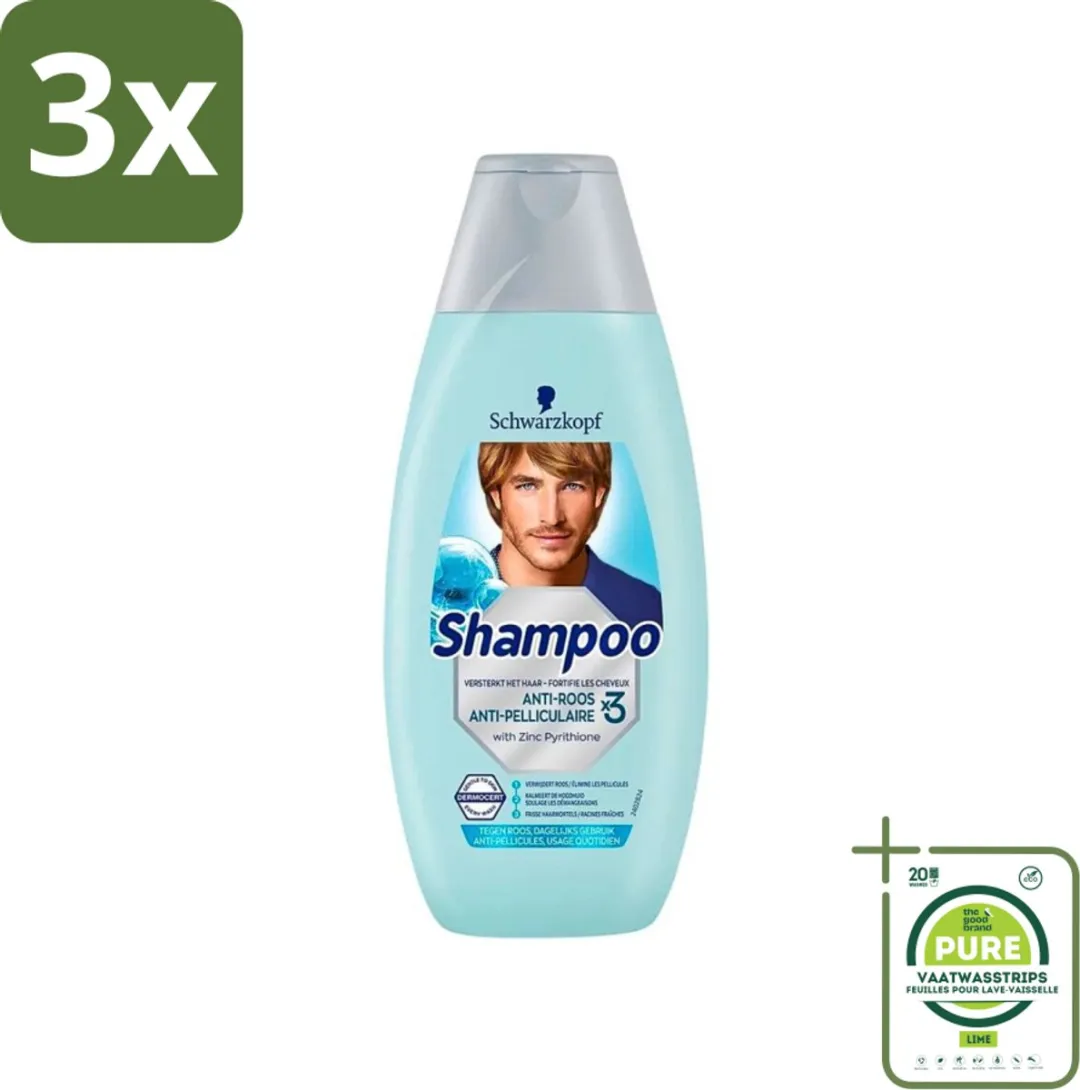 Schwarzkopf Anti-Roos Shampoo 1200ml - 3 Stuks