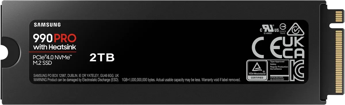 Samsung 990 PRO MZ-V9P2T0CW SSD - 2TB - Heatsink - PCIe 4.0
