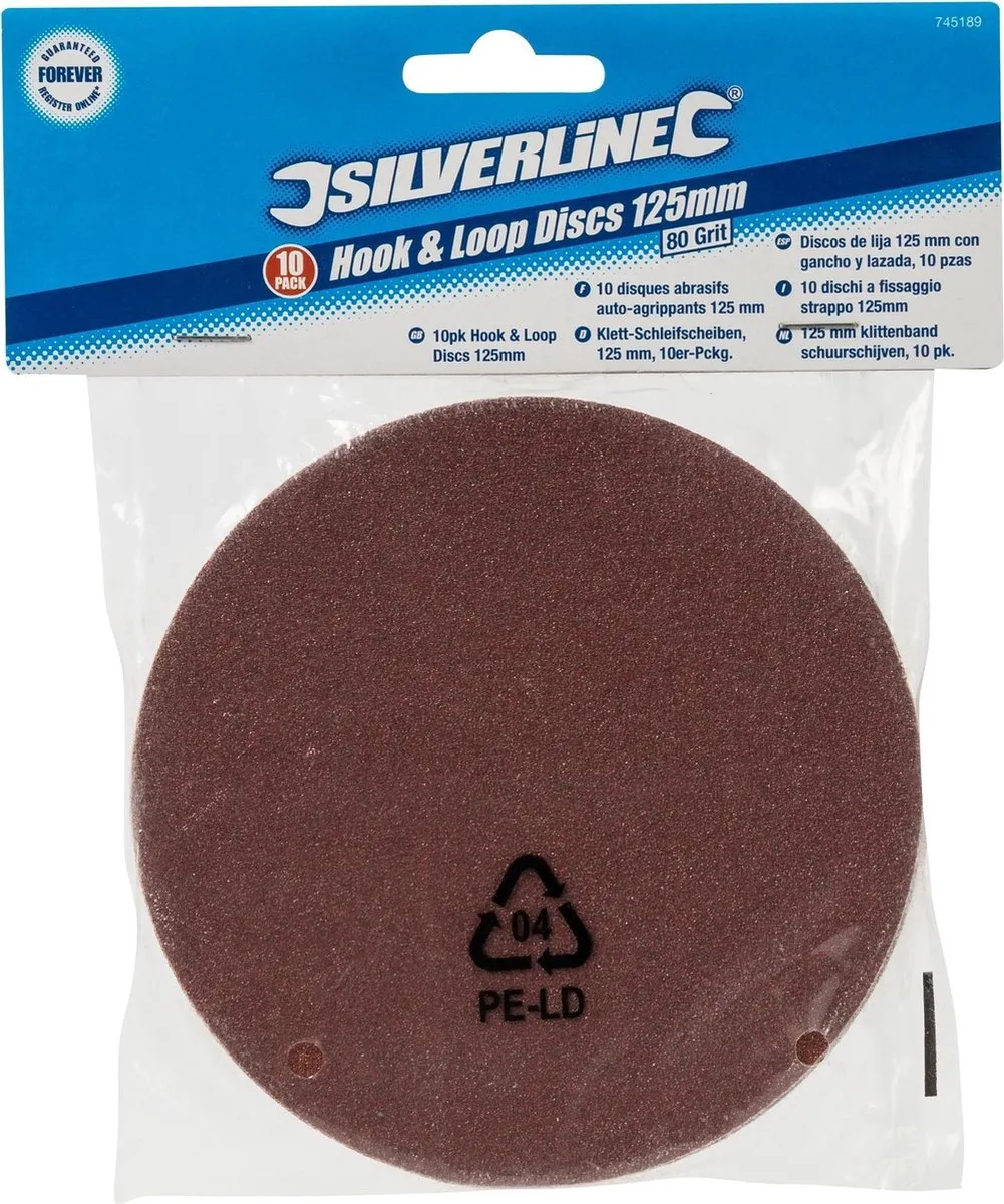 Silverline Schuurschijven Ø125mm Korrel 80 - 10 Stuks