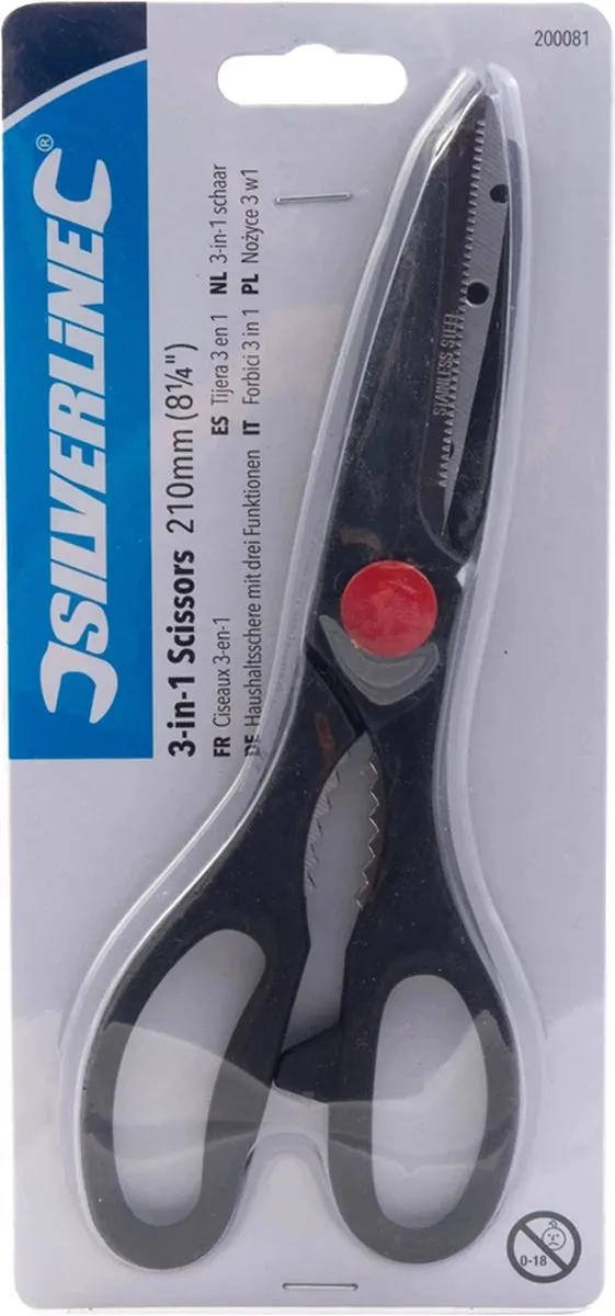 Silverline Multifunctionele Keukenschaar 210mm - 3-in-1 - afbeelding 6 van 6