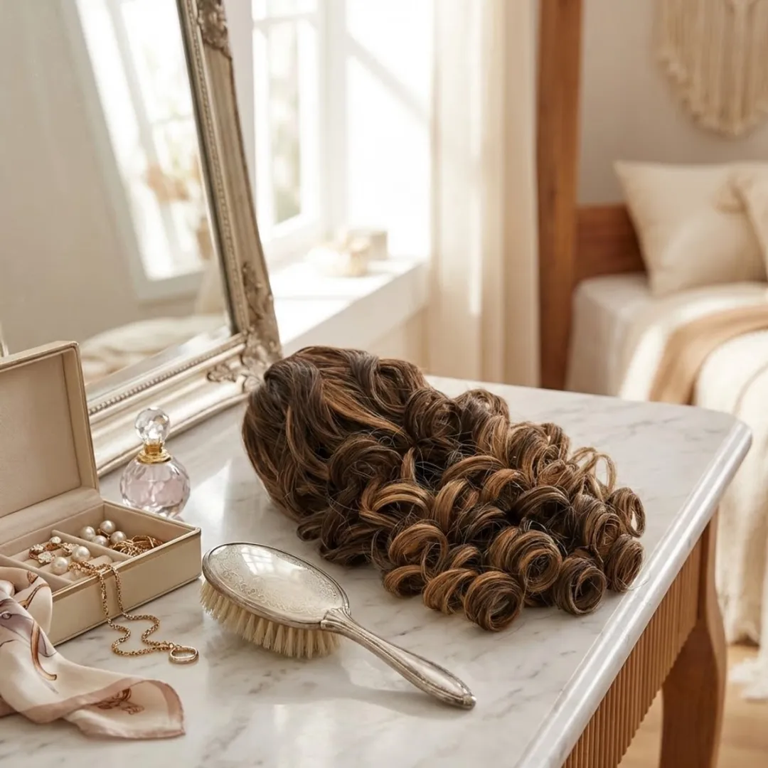 NuveX Clip-in Paardenstaart Haar Extensie - Bruin Blond Ombre