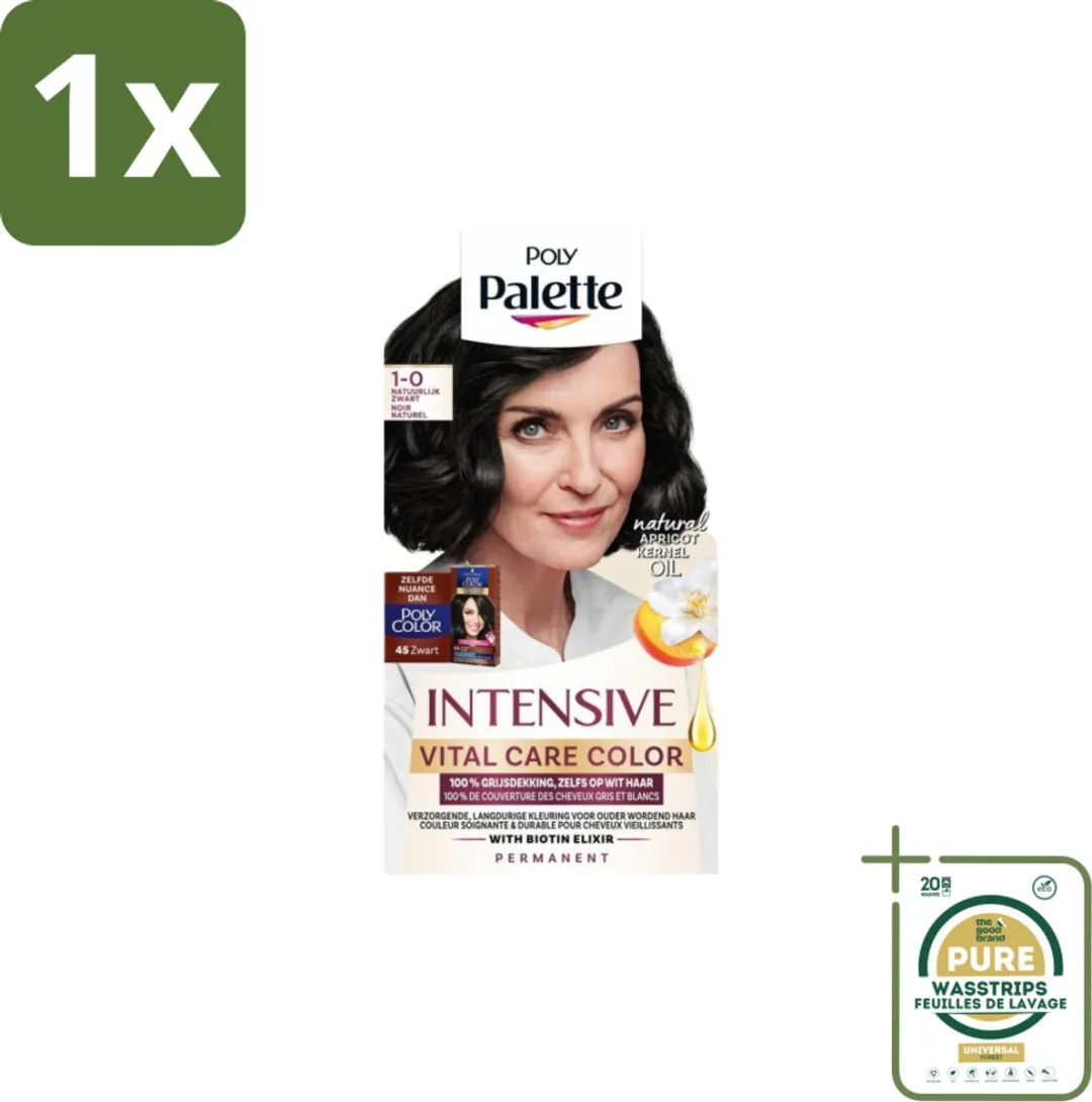 Schwarzkopf Poly Palette Haarverf 1-0 Natuurlijk Zwart 115ml
