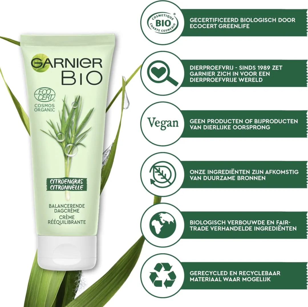 Garnier Bio Dagcrème Citroengras 50ml