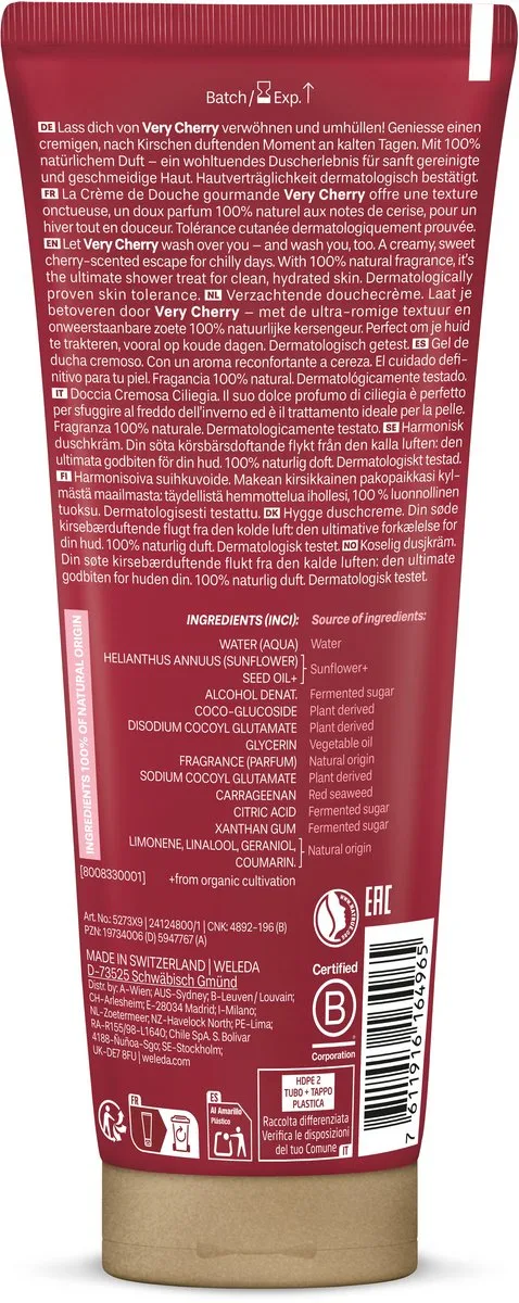 Weleda Very Cherry Douchecrème 200ml - Limited Edition - afbeelding 6 van 6