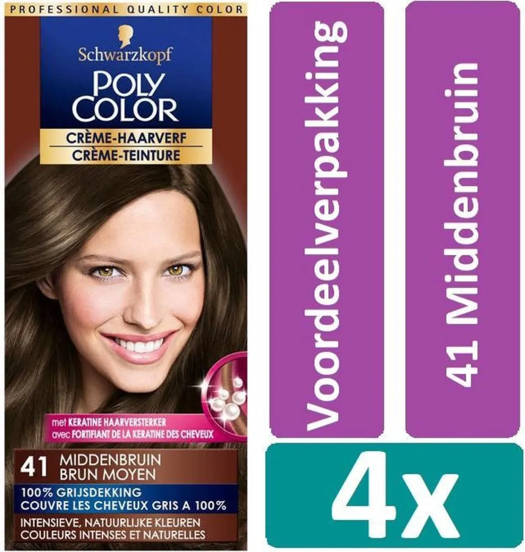 Schwarzkopf Poly Color Haarverf 41 Middenbruin