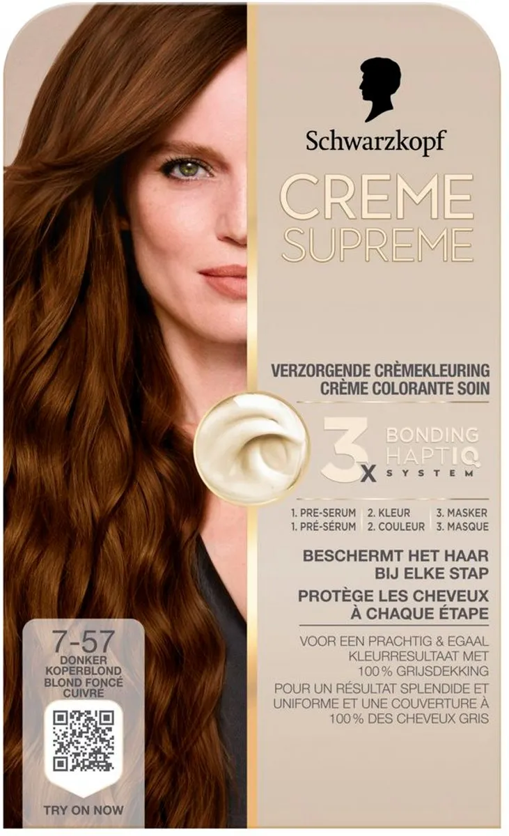 Schwarzkopf Creme Supreme 7-57 Permanente Haarverf - Grijs