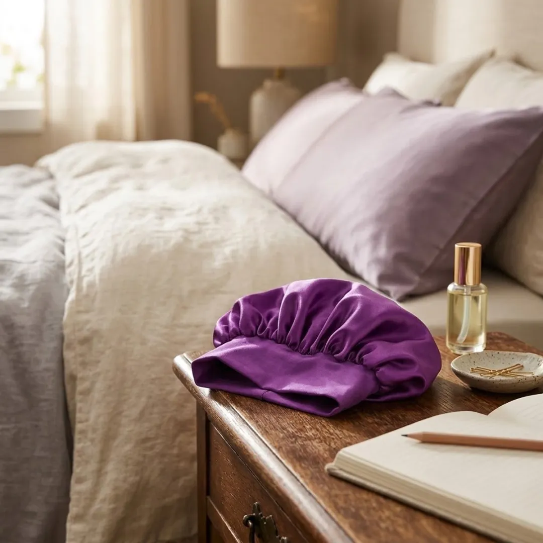 NuveX Paars Satin Haarbonnet - Dames