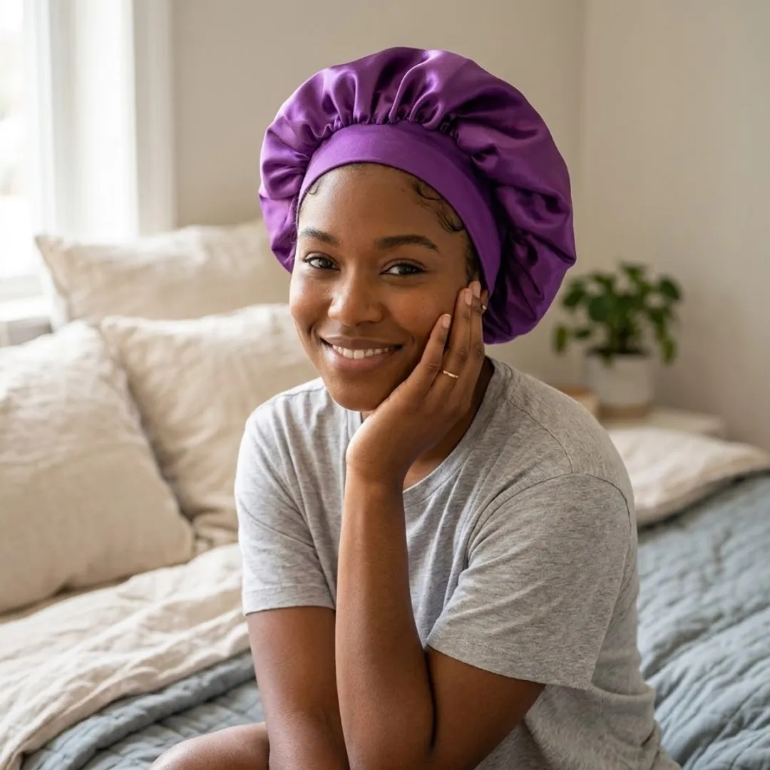 NuveX Paars Satin Haarbonnet - Dames