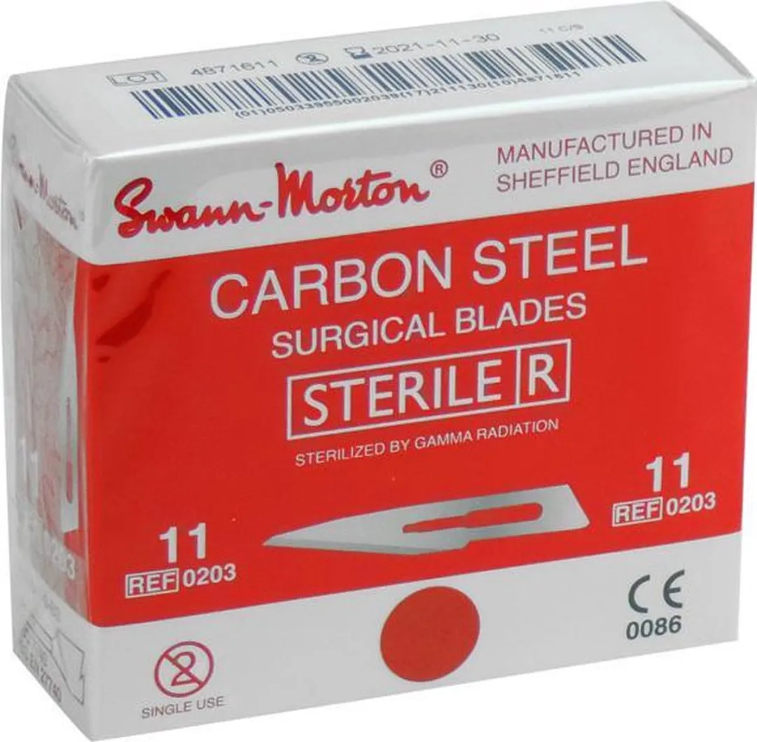 Swann Morton Mesjes Steriel nr.11 - 100 Stuks - Rood