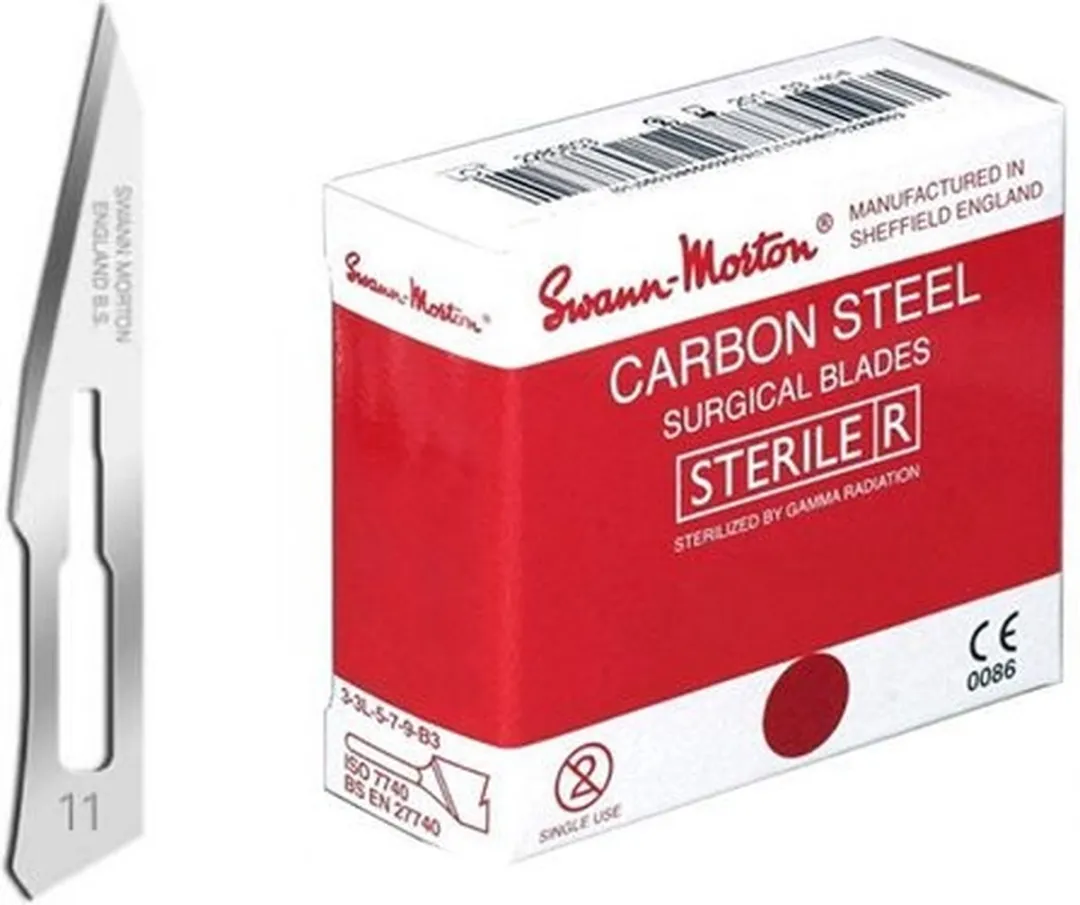 Swann Morton Mesjes Steriel nr.11 - 100 Stuks - Rood