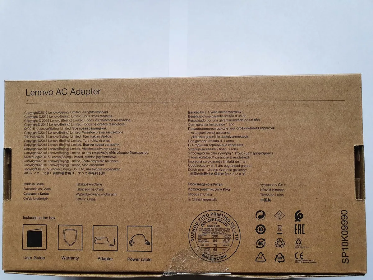 Lenovo 0A36258 Voedingsadapter 65W - Zwart