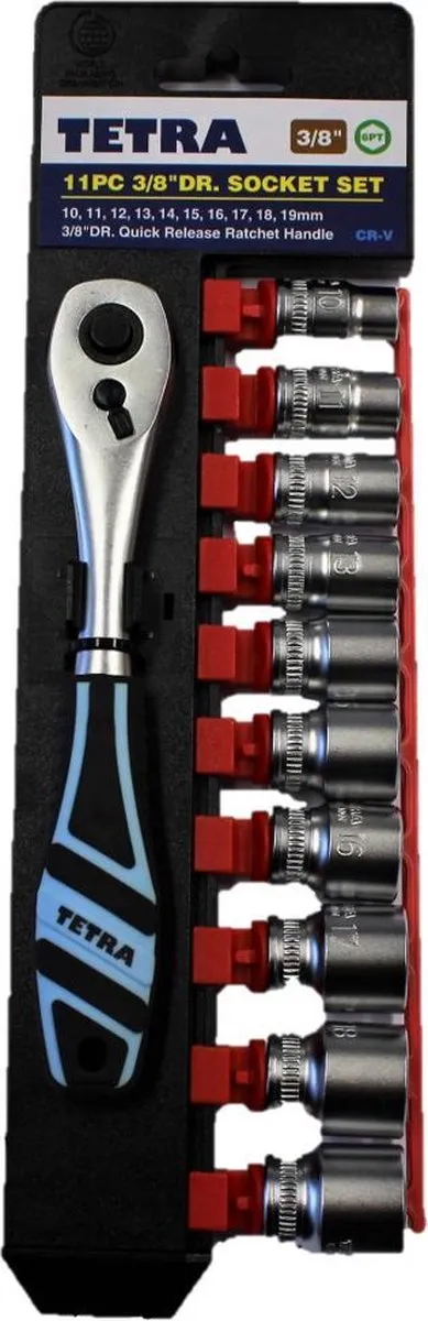 TETRA 3/8 11-delig Dopsleutelset 10-19mm