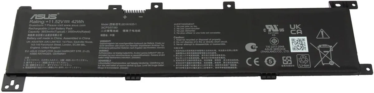 ASUS B31N1635-1 Laptopbatterij 42Wh