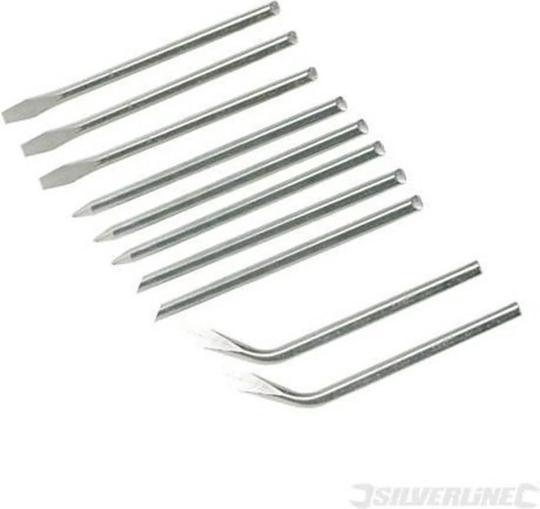 Silverline Soldeerstiften set - 15 en 25 watt - 10-delig - diverse puntvormen