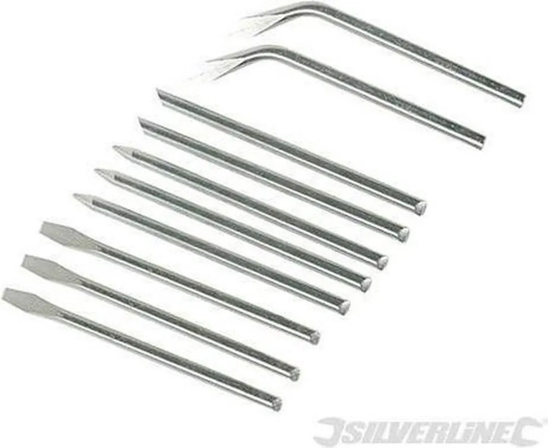 Silverline Soldeerstiften set - 15 en 25 watt - 10-delig - diverse puntvormen