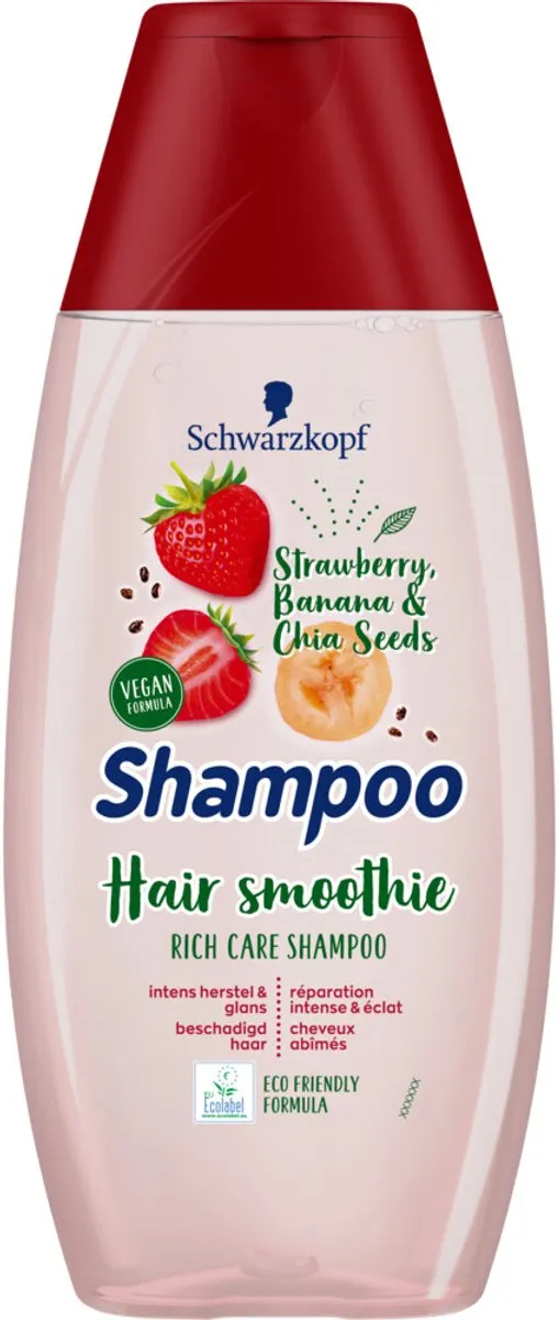 Schwarzkopf Hair Smoothie Shampoo Aardbei Banaan Chiazaden 400ml