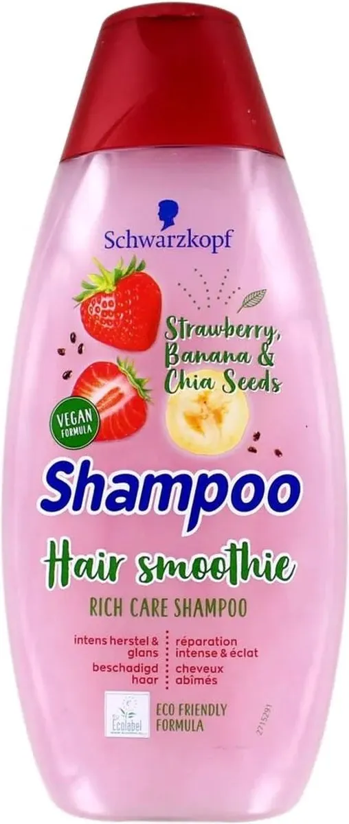 Schwarzkopf Hair Smoothie Shampoo Aardbei Banaan Chiazaden 400ml