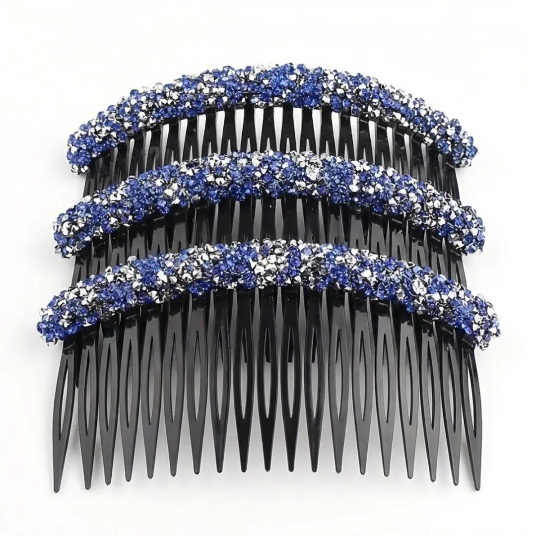 NuveX Blauwe Strass Haar Kammen