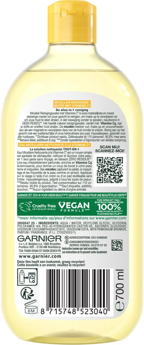 Garnier SkinActive Micellair Reinigingswater Vitamine C 700ml