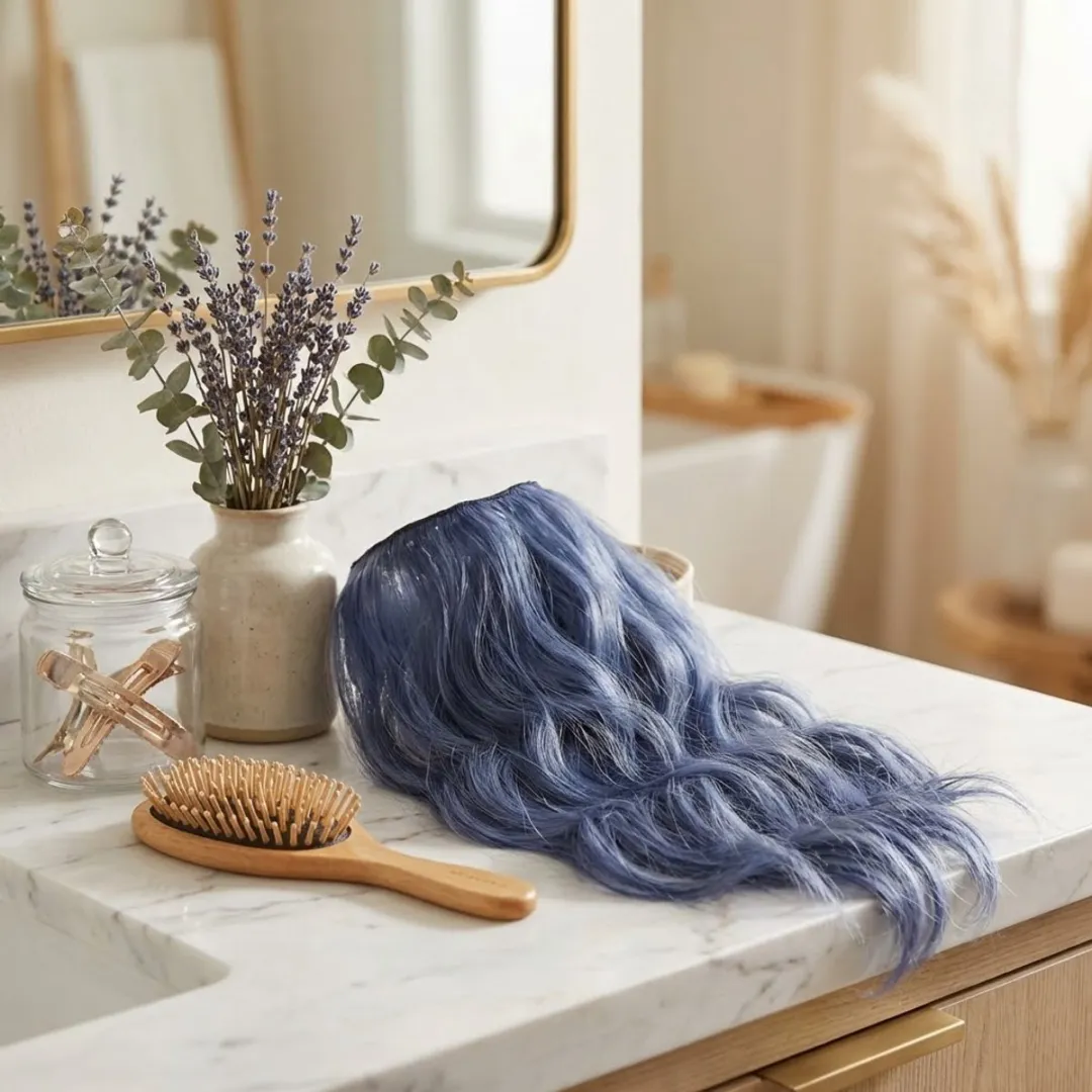 NuveX Clip-in Haar Extensie Asblauw - 1 Stuk