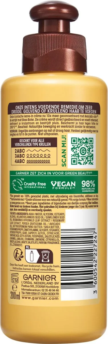 Garnier Loving Blends Leave-In Crème Avocado Olie & Shea Boter 200ml