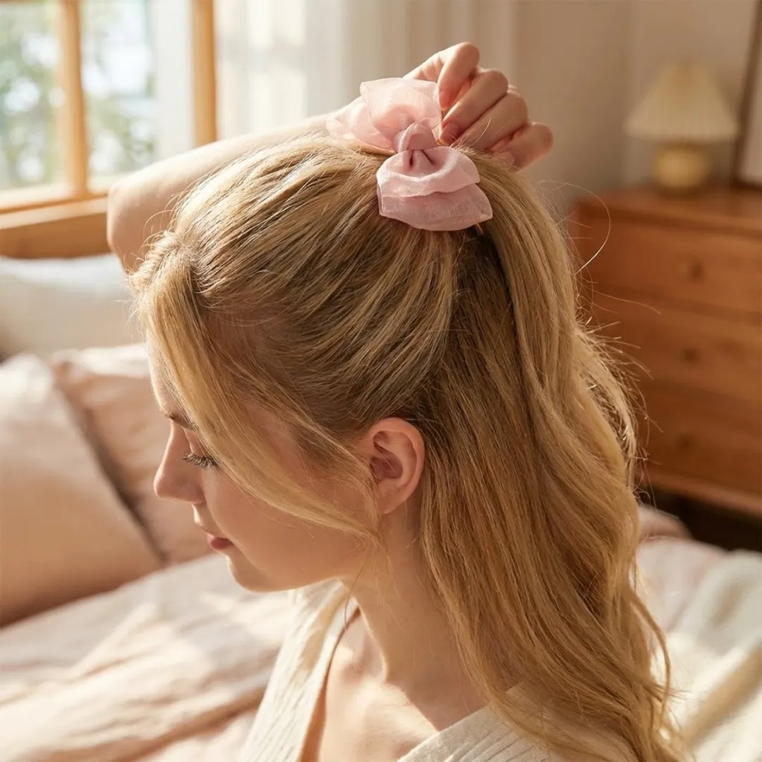 NuveX Roze Haar Elastieken Strikjes & Bloemen - 10 Stuks