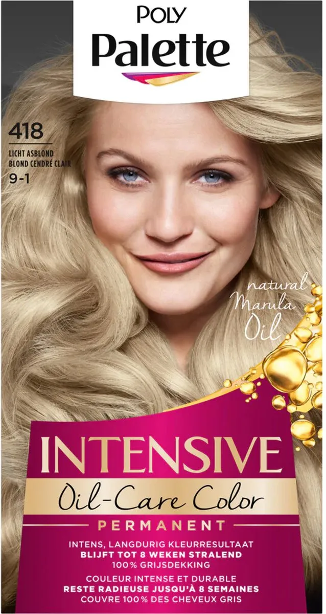 Schwarzkopf Poly Palette 418 Haarverf - Licht Asblond 115ml