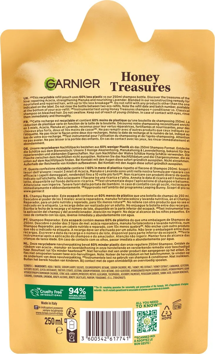 Garnier Loving Blends Honing Goud Shampoo Refill 250ml