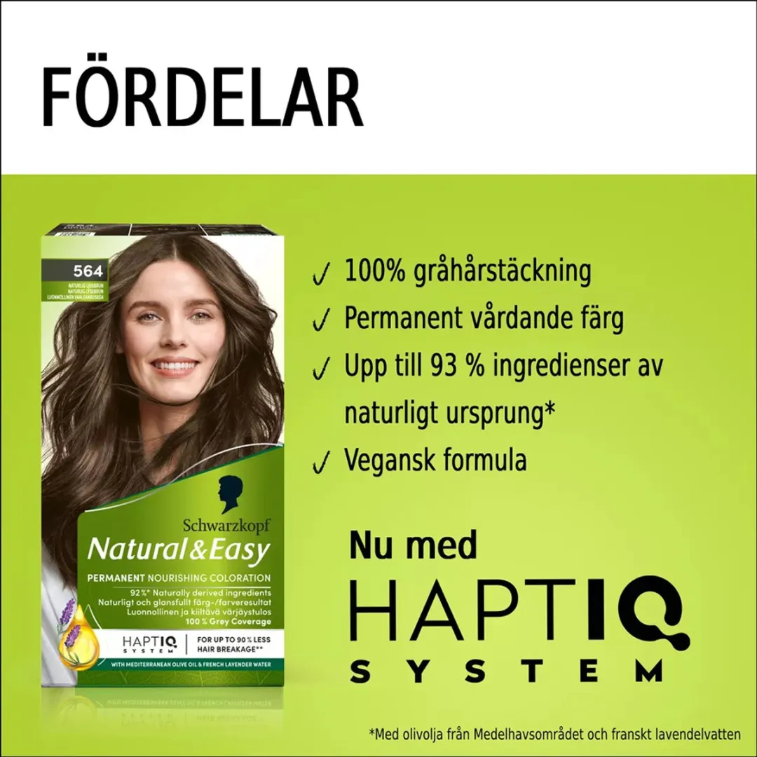 Schwarzkopf Natural & Easy 564 Lichtbruin Haarverf - 3 Stuks