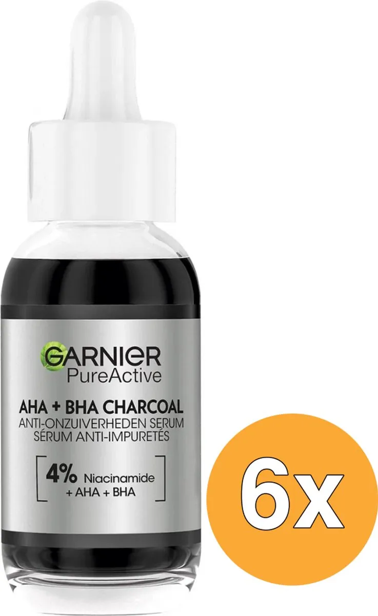 Garnier SkinActive PureActive Charcoal Serum - 6x30ml