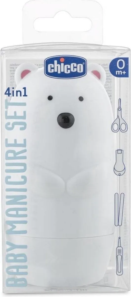 Chicco Manicureset IJsbeer - 5-delig - RVS - Wit/Zwart