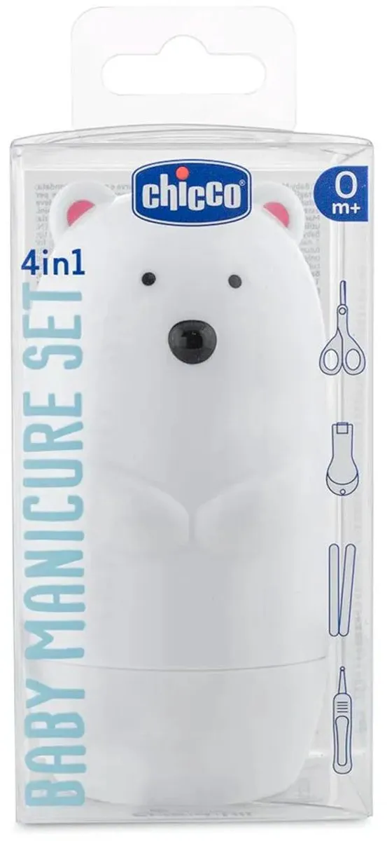 Chicco Manicureset IJsbeer - 5-delig - RVS - Wit/Zwart