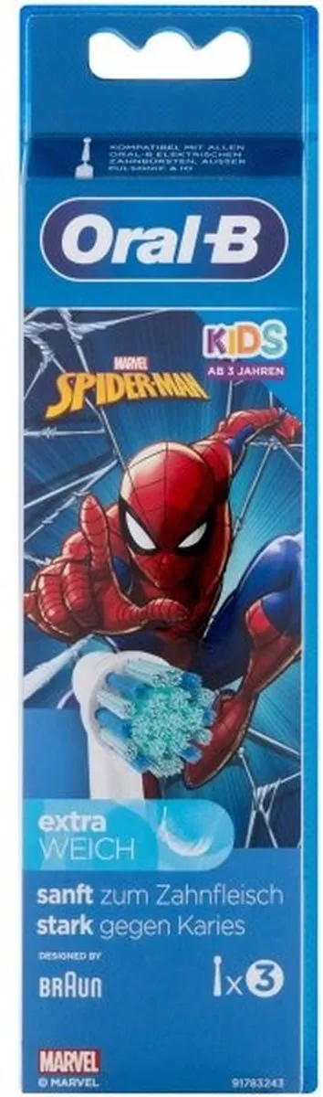 Oral-B Spiderman Opzetborstels - 3 Stuks - Zacht