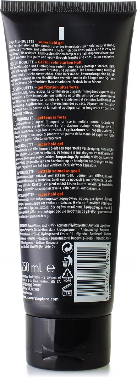 Schwarzkopf Silhouette Extra Strong Gel 250ml
