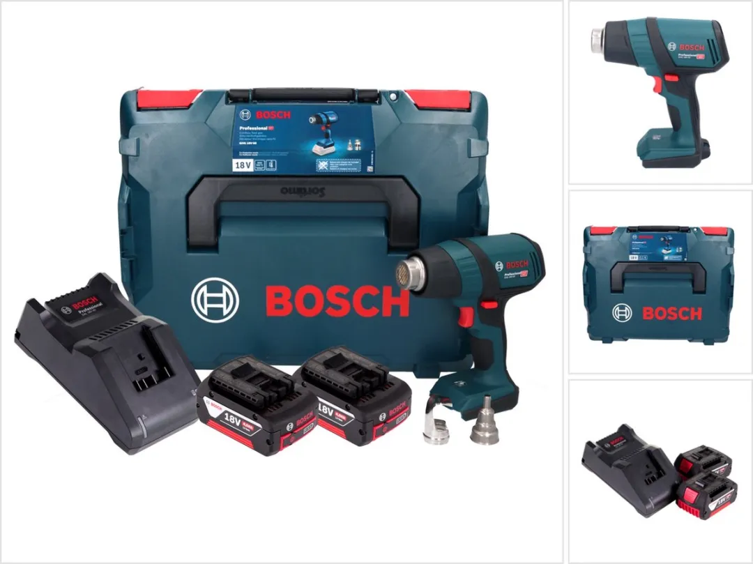 Bosch Professional GHG 18V-50 Accu-heteluchtpistool 300/500°C - 2x 4,0Ah + Oplader