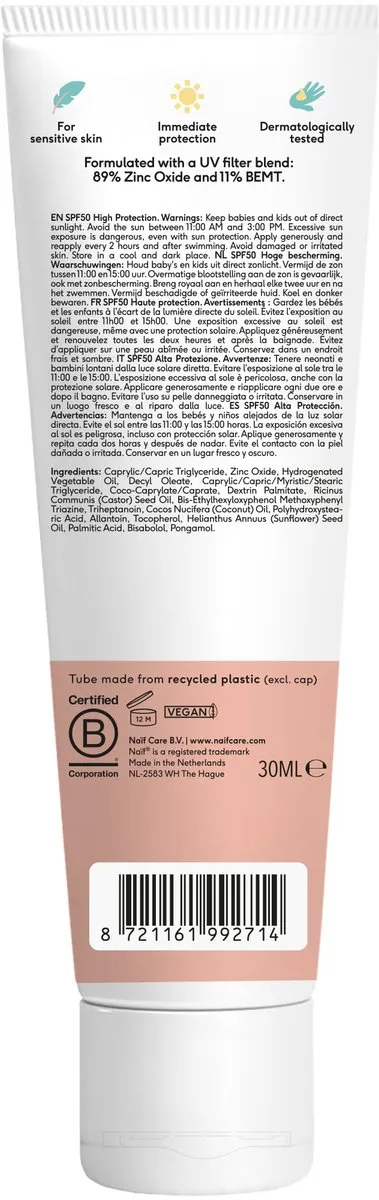 Naïf Minerale Zonnebrand SPF50 2x30ml