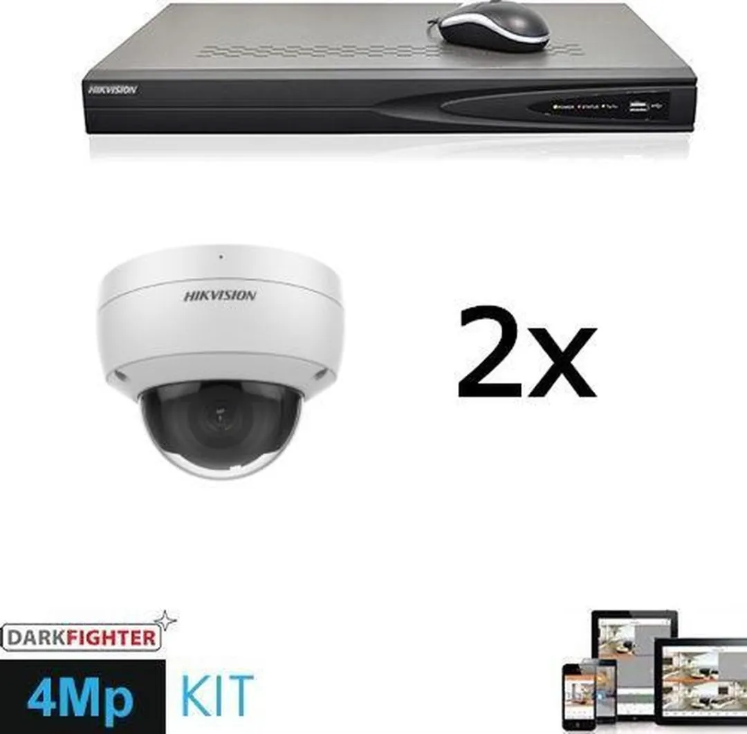 Hikvision DS-2CD2146G2-I IP Camera Set - 2x 4MP Dome - 2,8mm - Wit