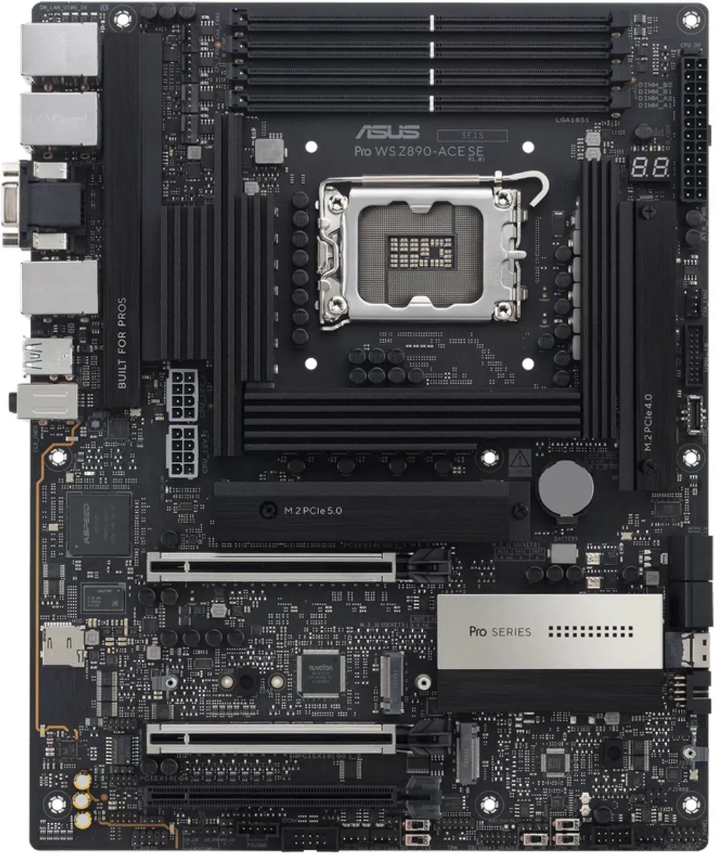ASUS PRO WS Z890-ACE SE Moederbord - ATX - Intel Z890 - 4x M.2
