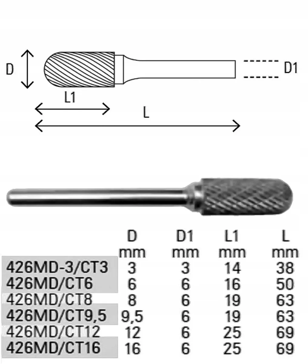 Beta Freesvijl 3x14mm Cilindrisch - 3mm Schacht