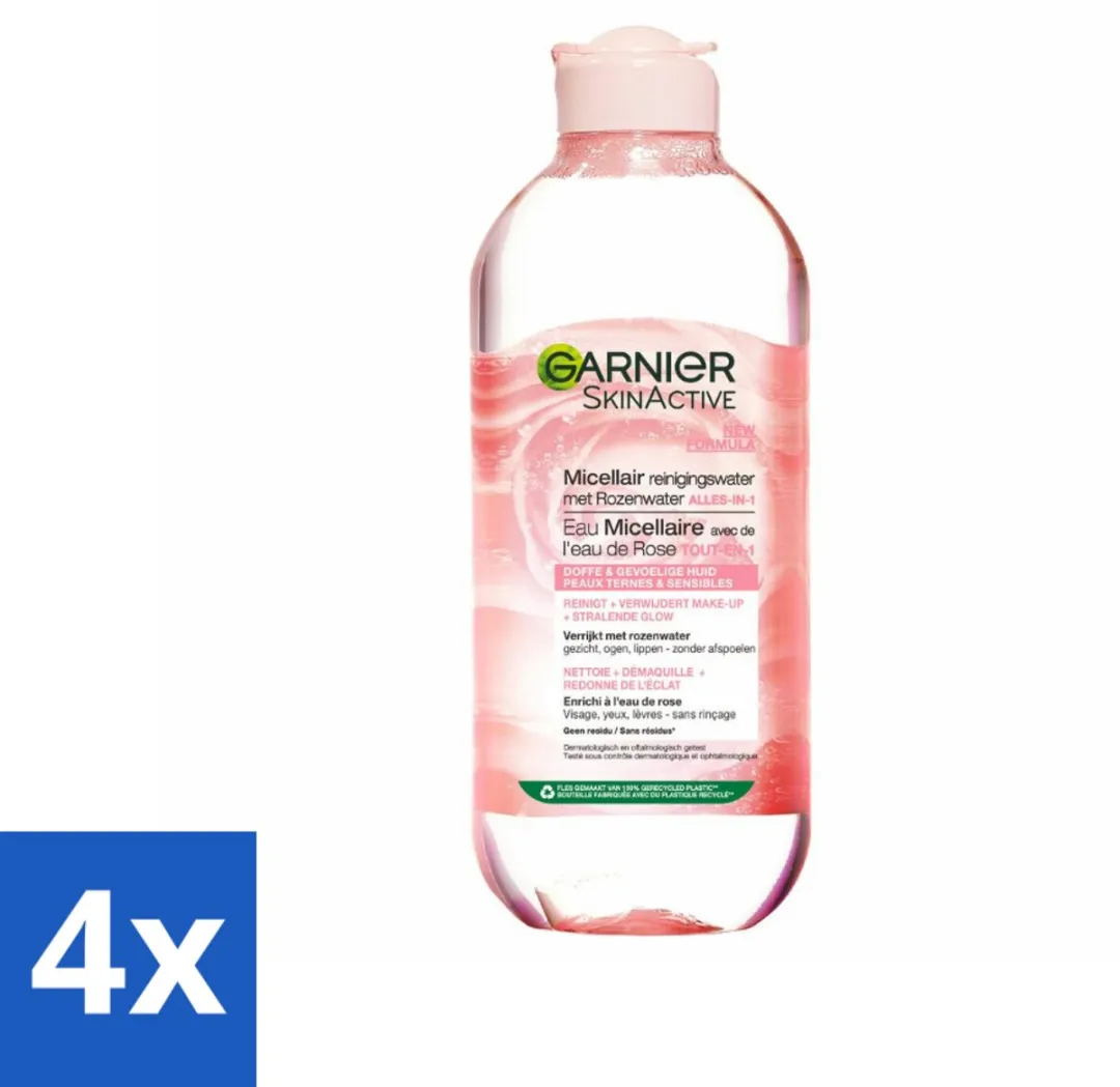 Garnier SkinActive Micellair Water Rozenwater 1600ml (4x400ml)